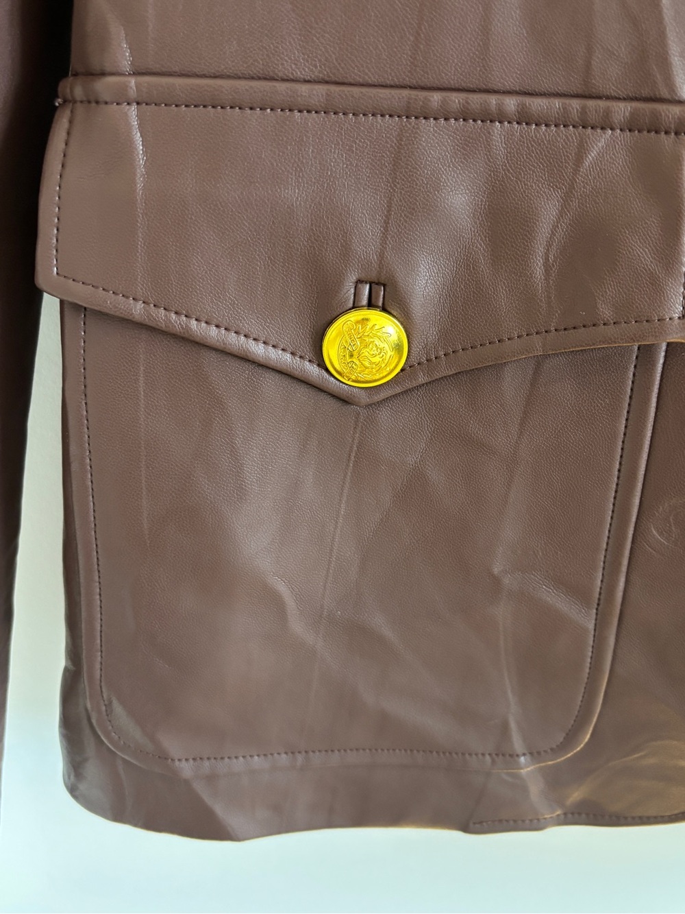 A.L.C. Amelia Jacket Caffe Faux Leather Blazer Size 2 - Picture 7 of 12